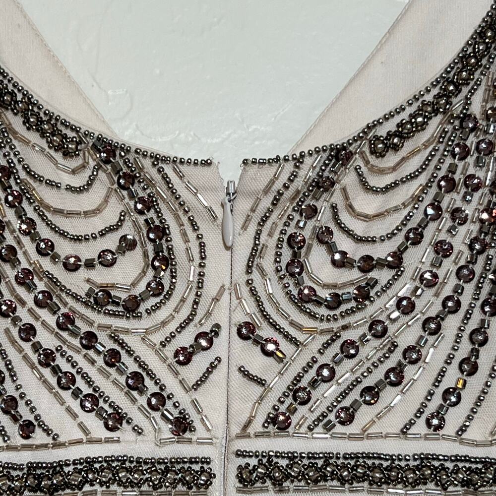 BHLDN Anthropologie Vilette Maxi Dress Beaded Bodice Strappy Blush Womens Size 4 - Picture 12 of 15